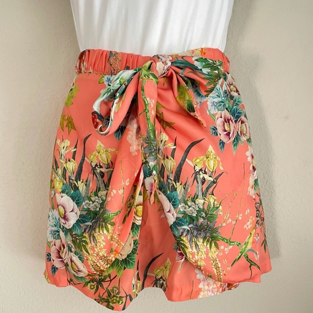 Zara Floral wrap skirt